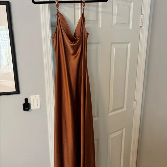Jason Wu | Dresses | Jason Wu Copper Satin Rust Wedding Maxi Dress Size S